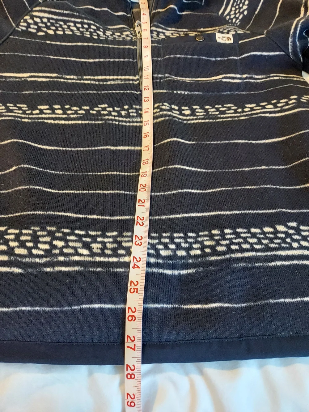 The North Face Printed Gordon Lyons 1/4 Zip Fleece Aviator Navy Kilim Stripe L